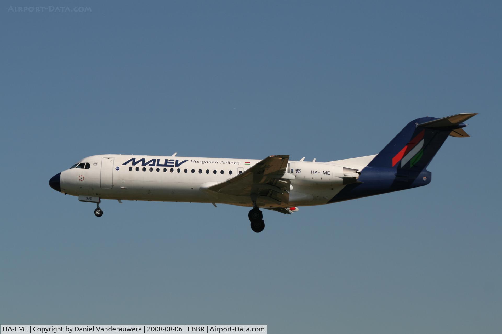 HA-LME, 1996 Fokker 70 (F-28-0070) C/N 11575, arrival of flight MA600 to rwy 25L