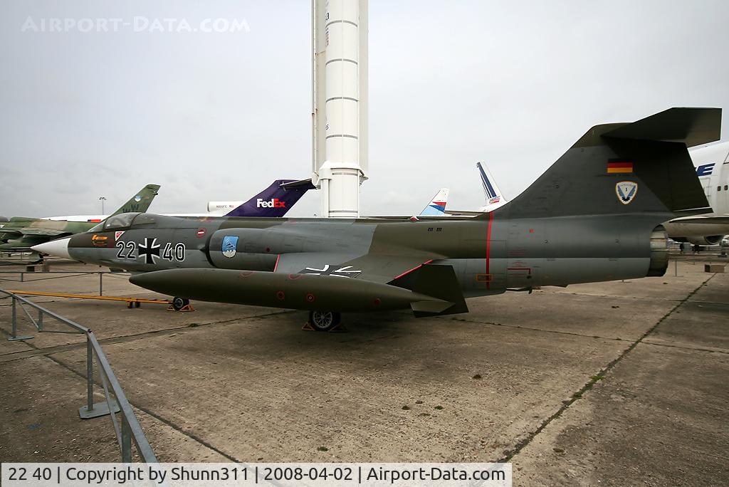22 40, Lockheed F-104G Starfighter C/N 683-7118, S/n 7118 - Preserved in Le Bourget Museum
