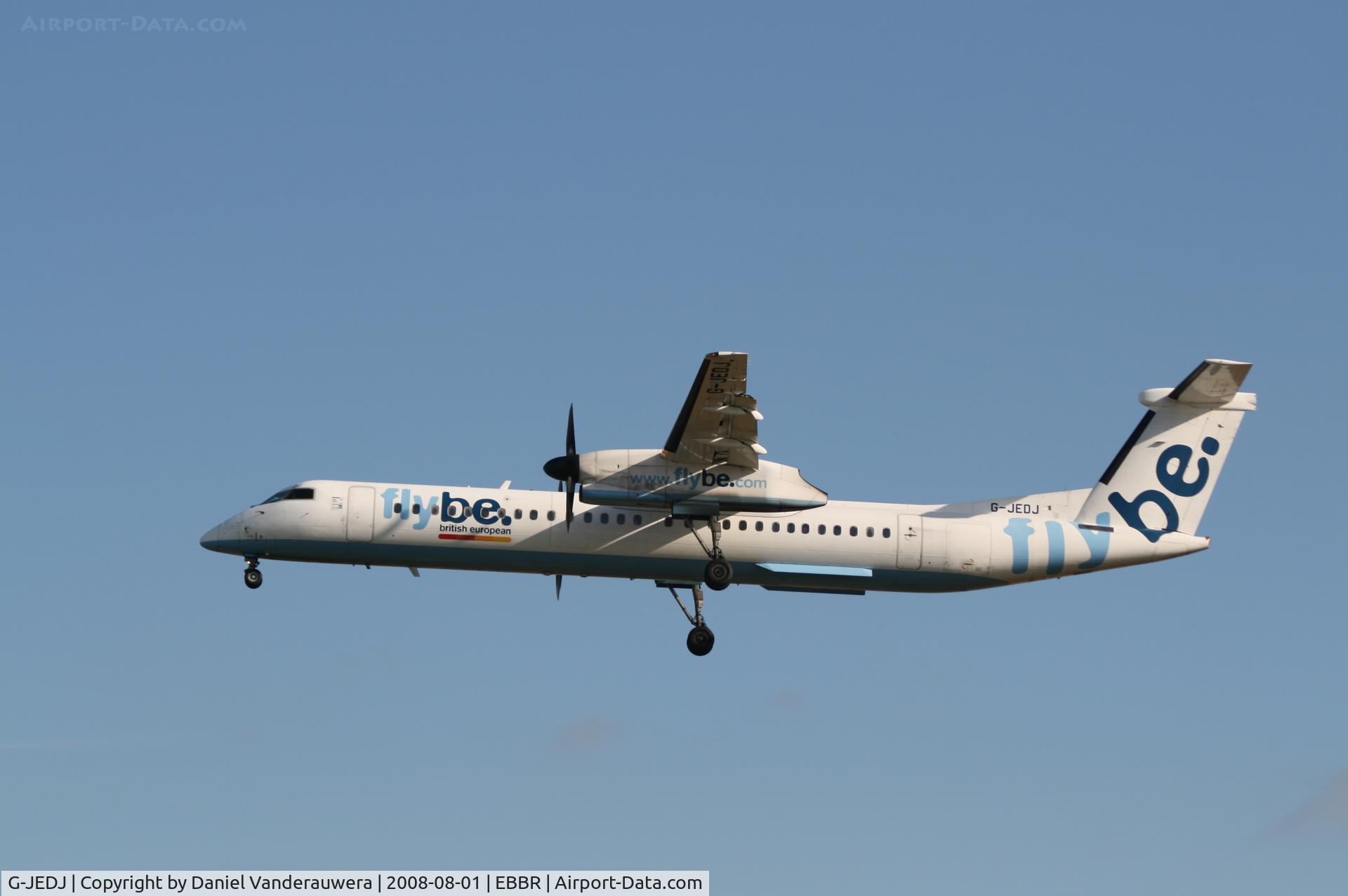 G-JEDJ, 2002 De Havilland Canada DHC-8-402Q Dash 8 C/N 4058, arrival of flight BE7181 to rwy 25L