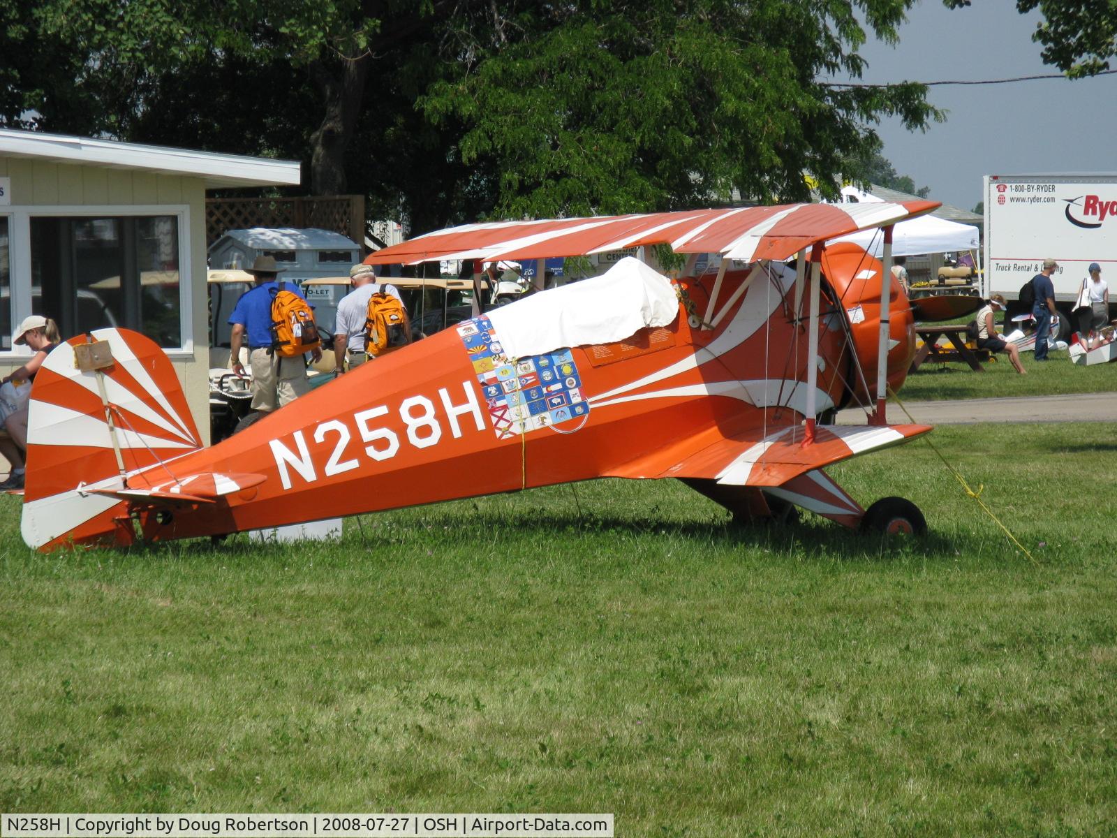 N258H, 1968 Bucker Bu-133 Jungmeister Replica C/N 1, 1968 Burgess Bucker BU133 Jungmeister replica, Warner Super Scarab 165 165 Hp radial instead of Siemens-Halske 165 Hp radial. This Jungmeister toured landing in all 50 states in 1970.