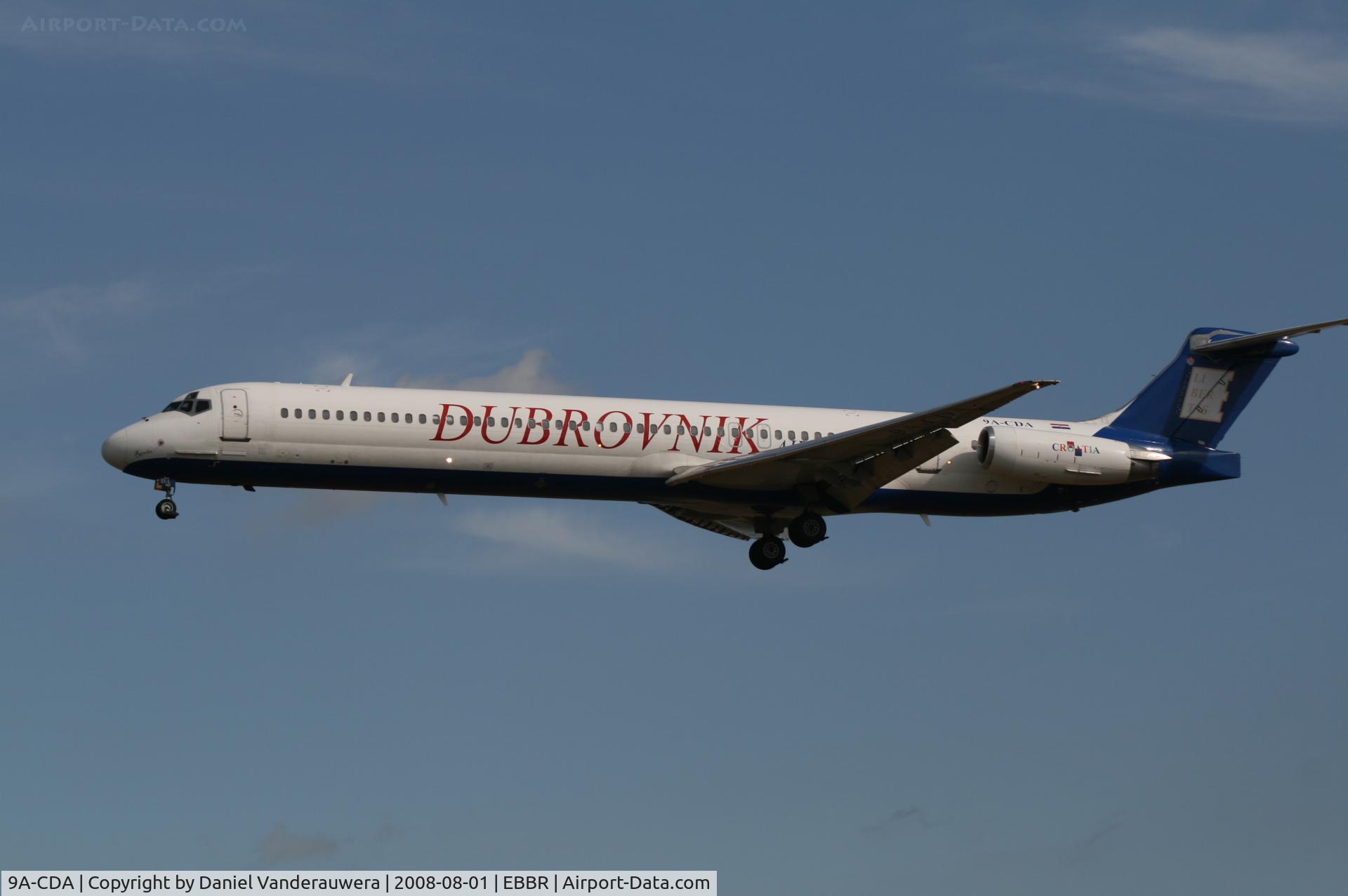 9A-CDA, 1987 McDonnell Douglas MD-83 (DC-9-83) C/N 49602, arrival of flight CAI533 to rwy 25L