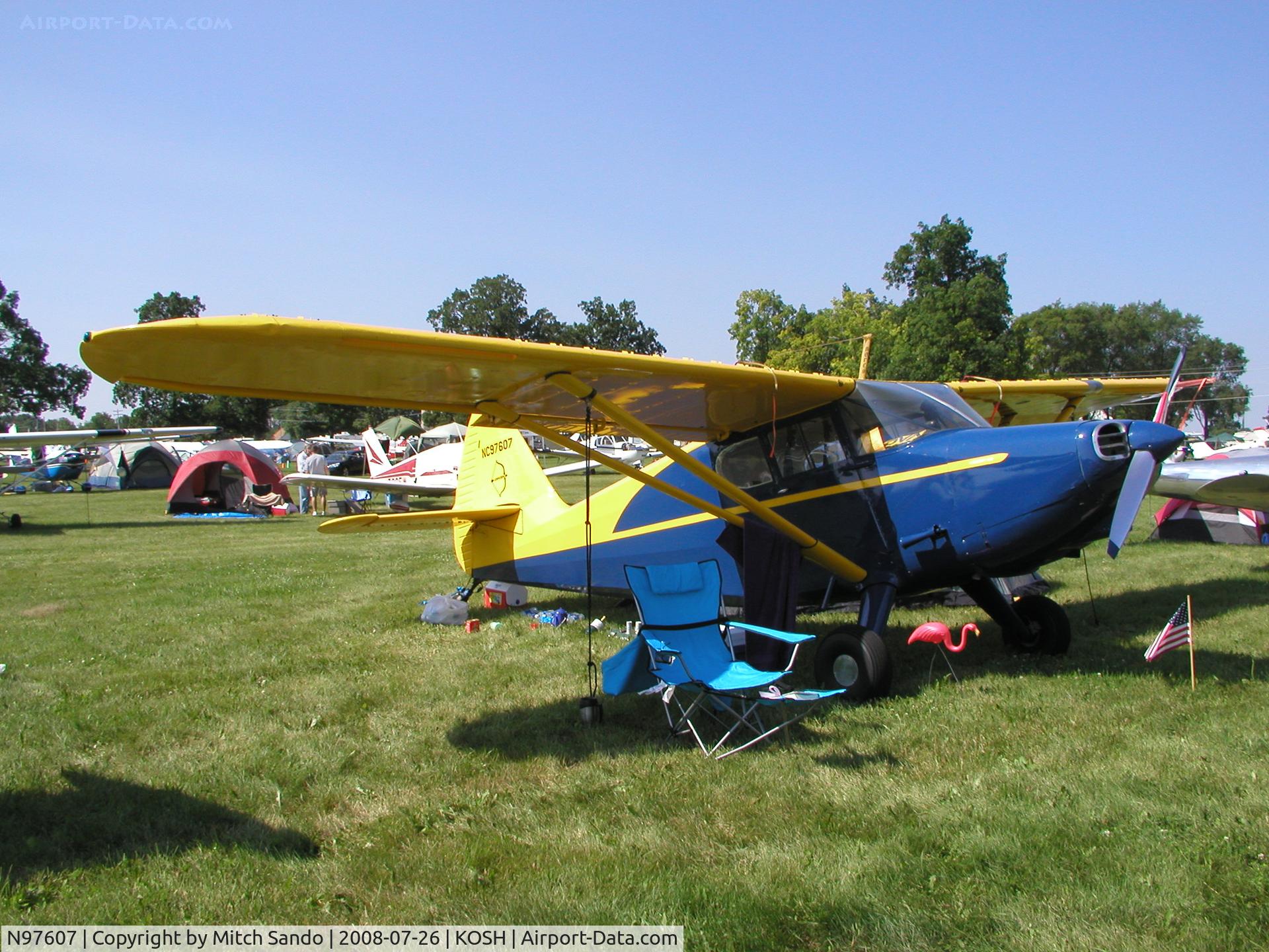 N97607, 1946 Stinson 108 Voyager C/N 108-607, EAA AirVenture 2008.