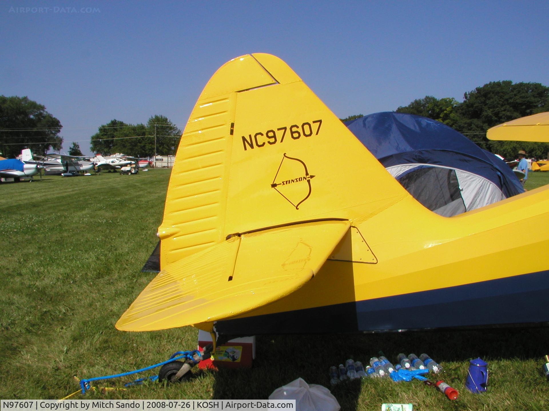 N97607, 1946 Stinson 108 Voyager C/N 108-607, EAA AirVenture 2008.