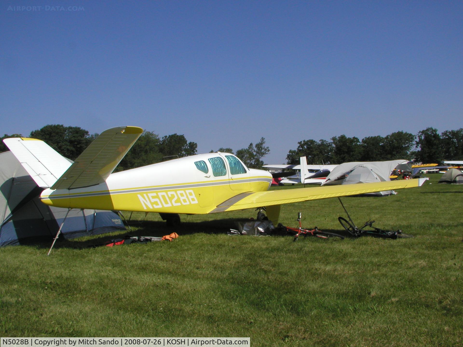 N5028B, 1955 Beech F35 Bonanza C/N D-4294, EAA AirVenture 2008.