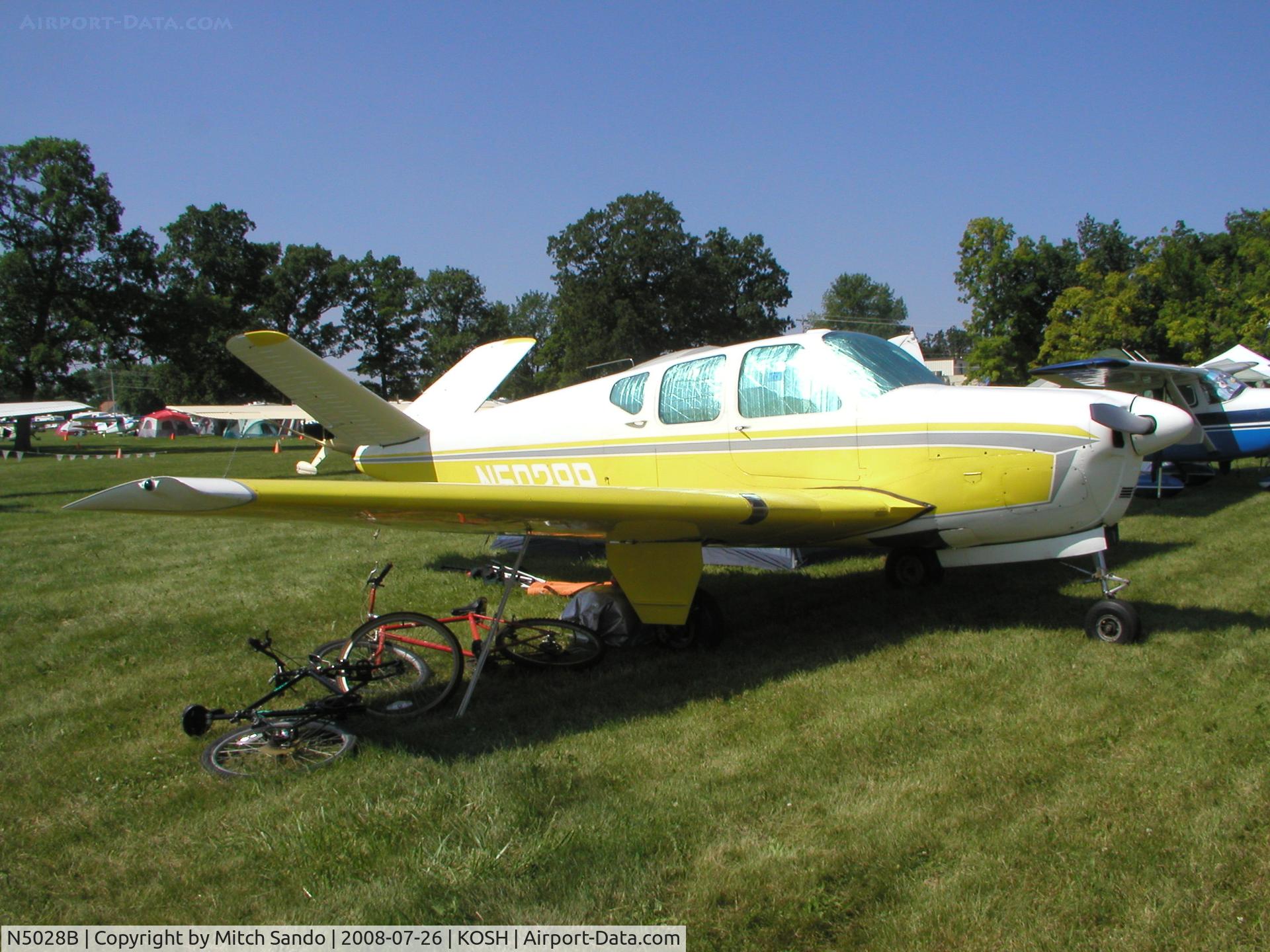 N5028B, 1955 Beech F35 Bonanza C/N D-4294, EAA AirVenture 2008.