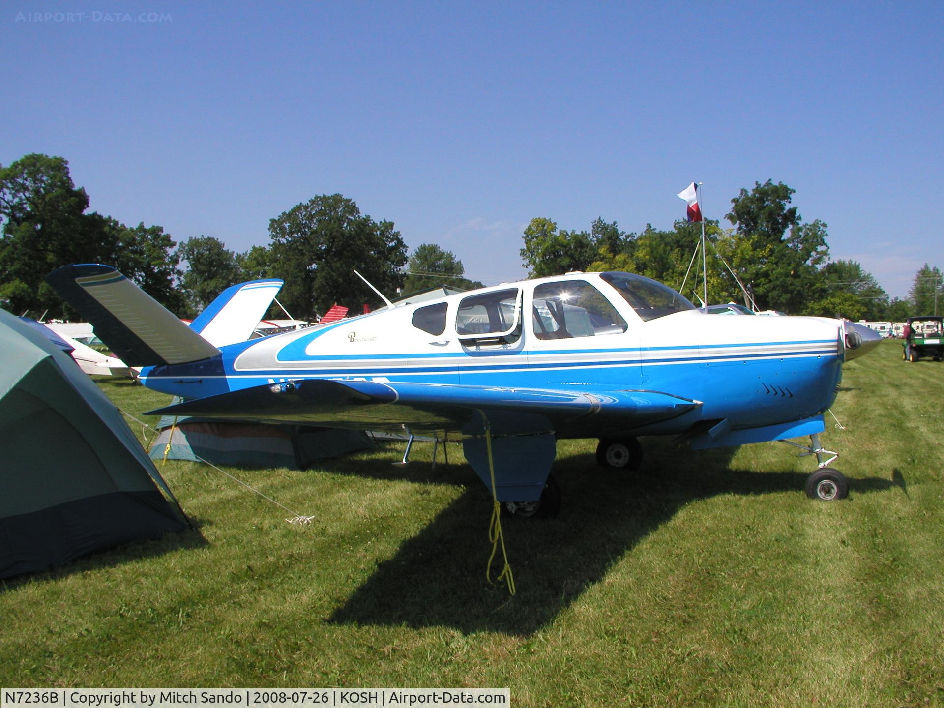 N7236B, 1958 Beech J35 Bonanza C/N D-5564, EAA AirVenture 2008.