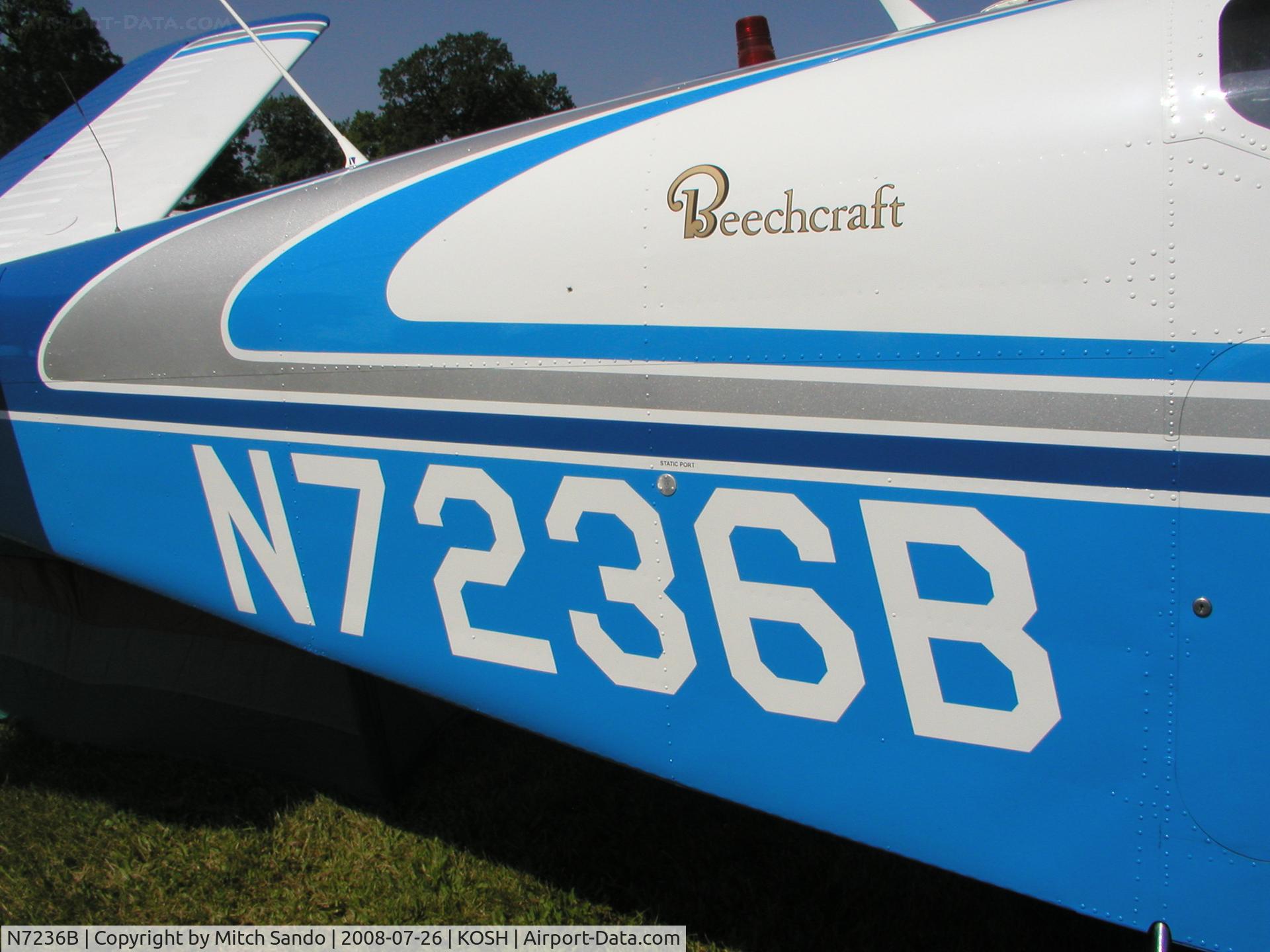 N7236B, 1958 Beech J35 Bonanza C/N D-5564, EAA AirVenture 2008.