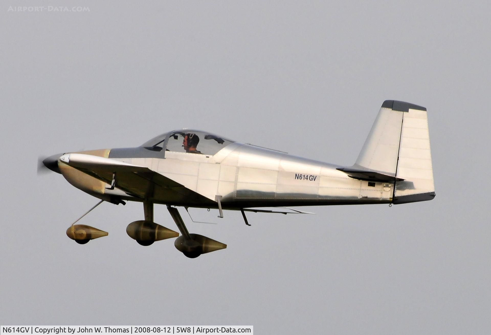 N614GV, 2008 Vans RV-7A C/N 71607, Departing runway 4