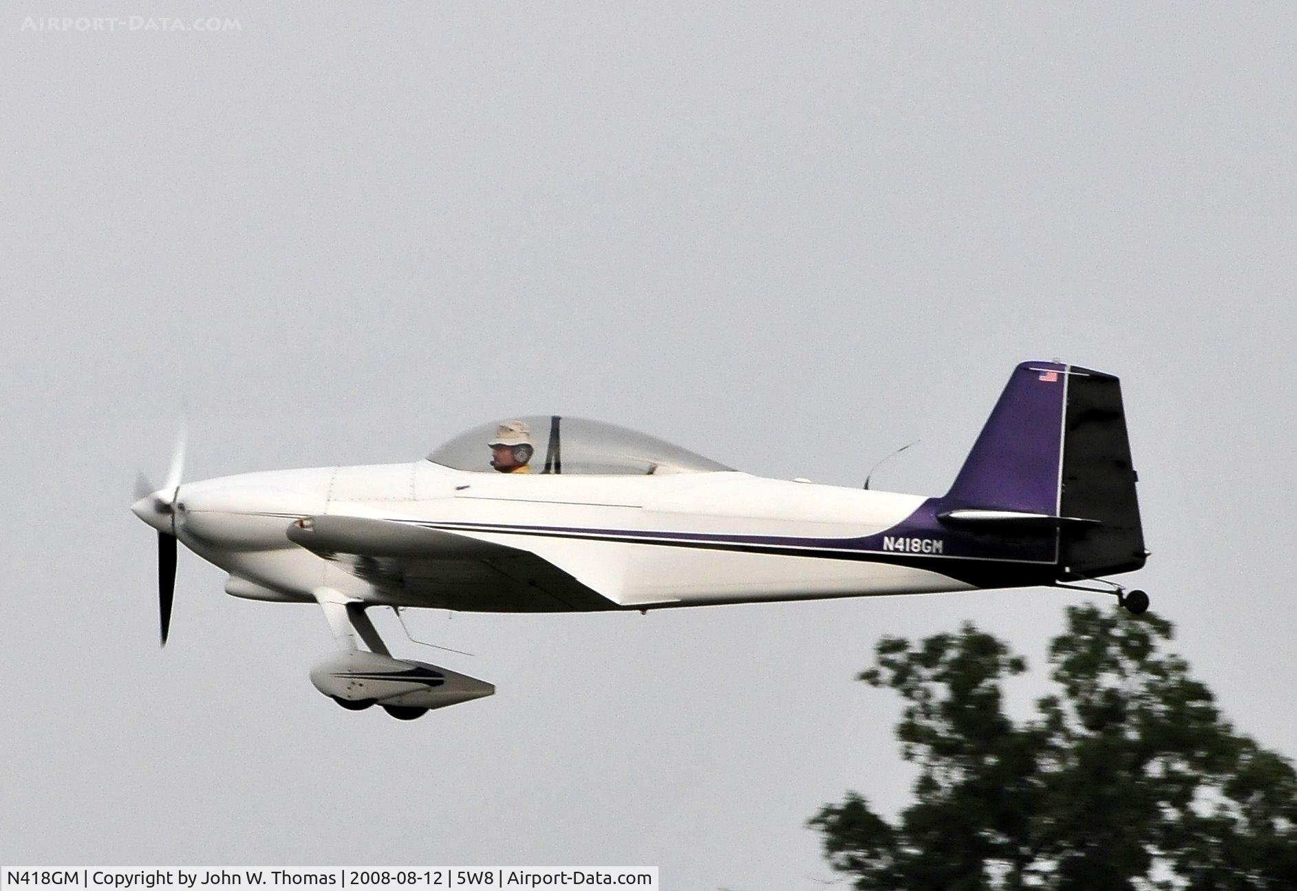 N418GM, 1995 Vans RV-4 C/N 1447, Departing runway 4
