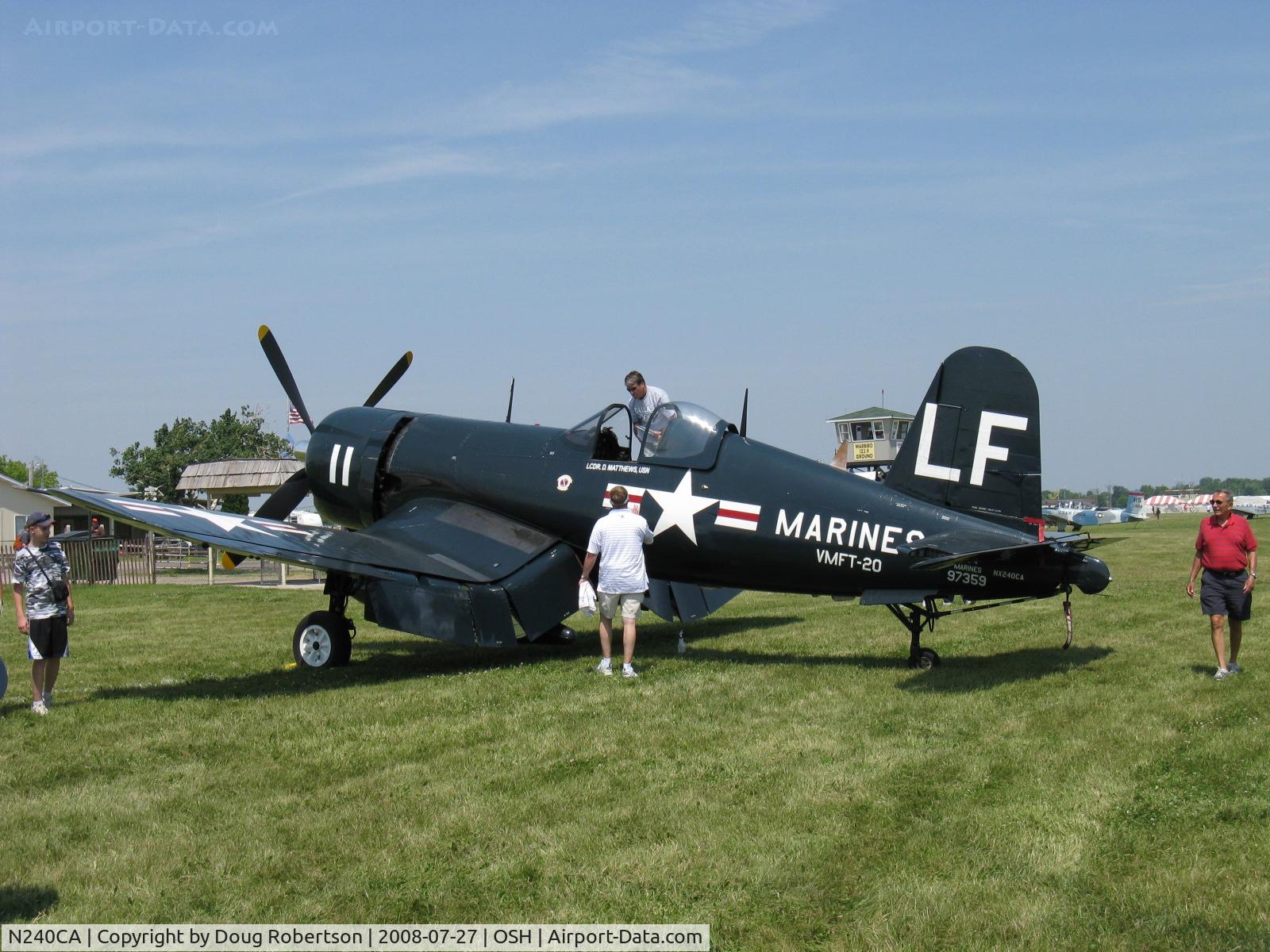 N240CA, 1945 Vought F4U-4 Corsair C/N 9513, 1945 Chance Vought F4U-4 CORSAIR, P&W R-2800 Double Wasp 2,300 Hp