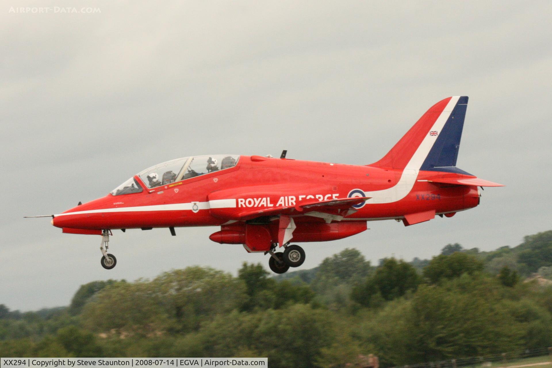 XX294, 1979 Hawker Siddeley Hawk T.1 C/N 122/312119, Taken at the Royal International Air Tattoo 2008 during arrivals and departures (show days cancelled due to bad weather)