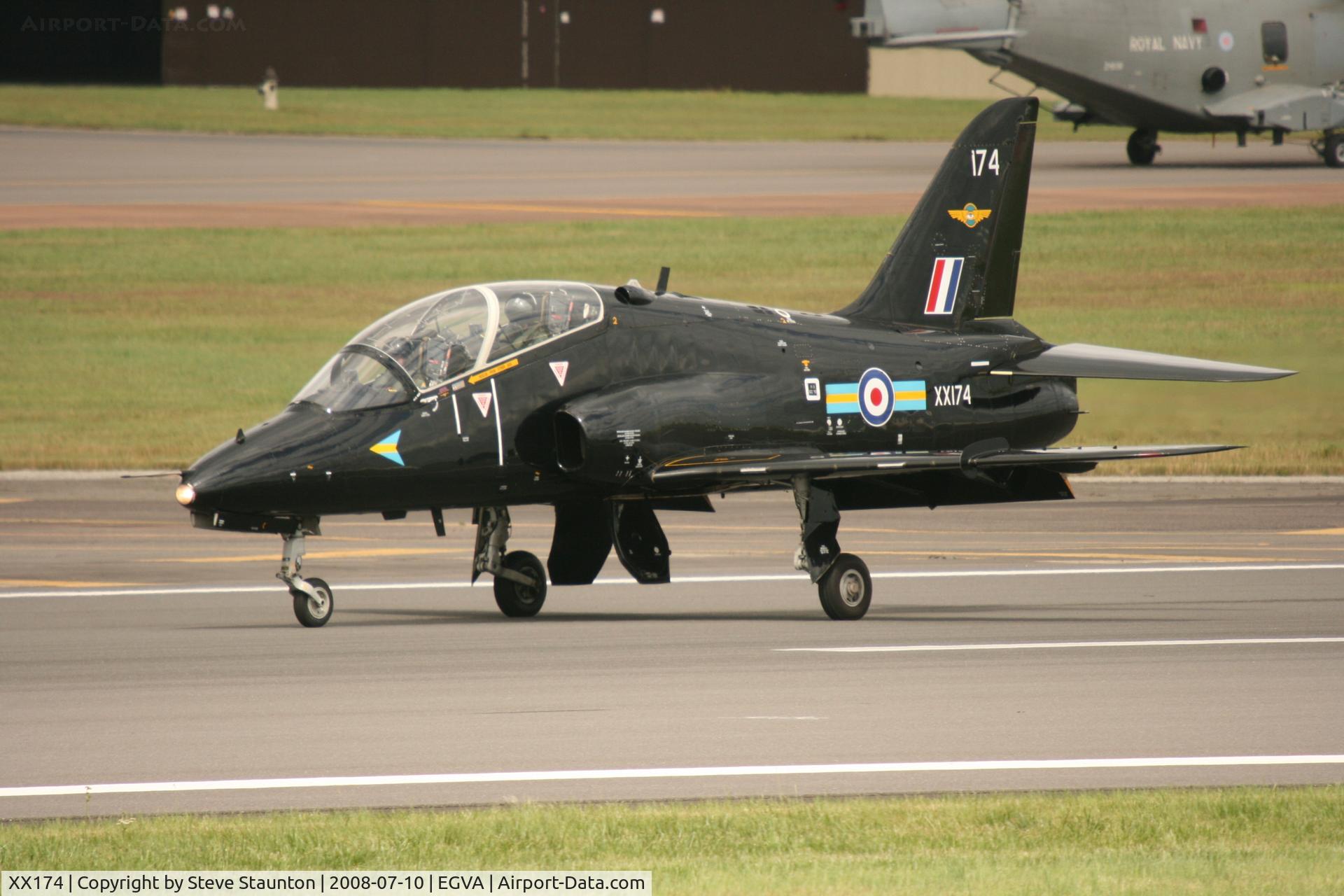 XX174, 1977 Hawker Siddeley Hawk T.1 C/N 021/312021, Taken at the Royal International Air Tattoo 2008 during arrivals and departures (show days cancelled due to bad weather)