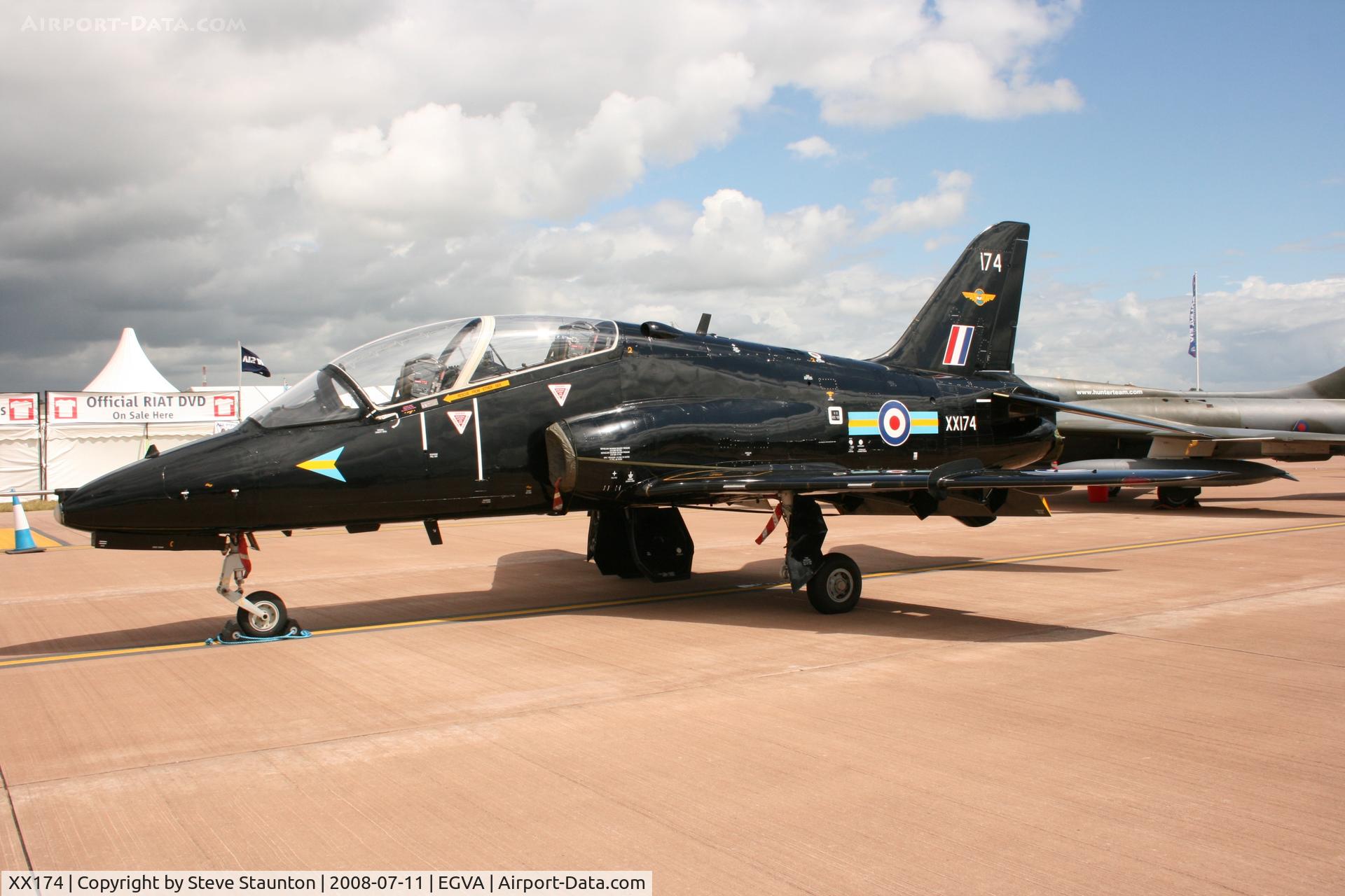 XX174, 1977 Hawker Siddeley Hawk T.1 C/N 021/312021, Taken at the Royal International Air Tattoo 2008 during arrivals and departures (show days cancelled due to bad weather)