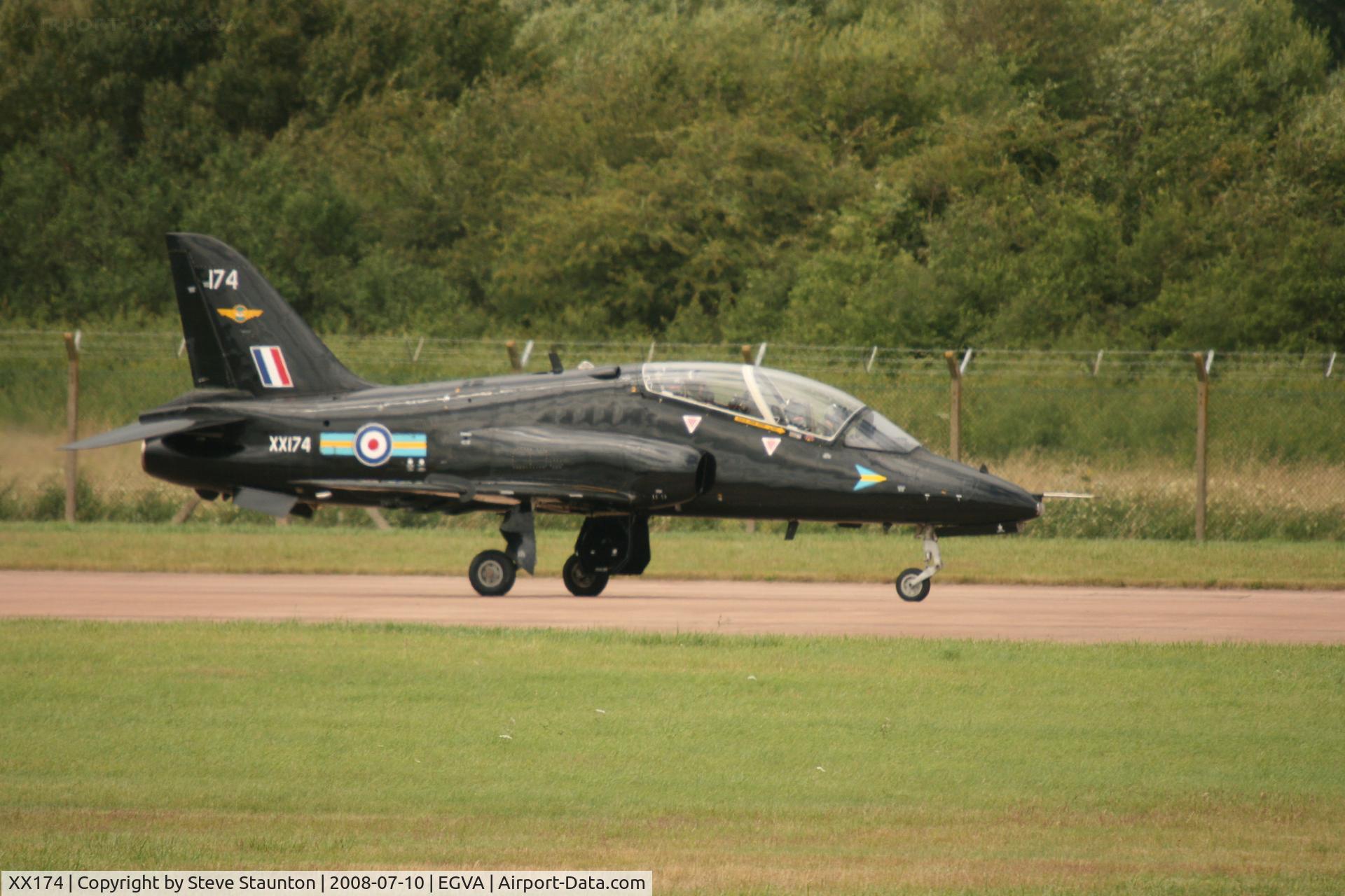 XX174, 1977 Hawker Siddeley Hawk T.1 C/N 021/312021, Taken at the Royal International Air Tattoo 2008 during arrivals and departures (show days cancelled due to bad weather)