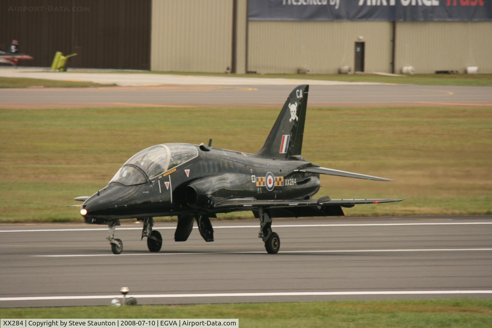 XX284, 1979 Hawker Siddeley Hawk T.1A C/N 110/312109, Taken at the Royal International Air Tattoo 2008 during arrivals and departures (show days cancelled due to bad weather)