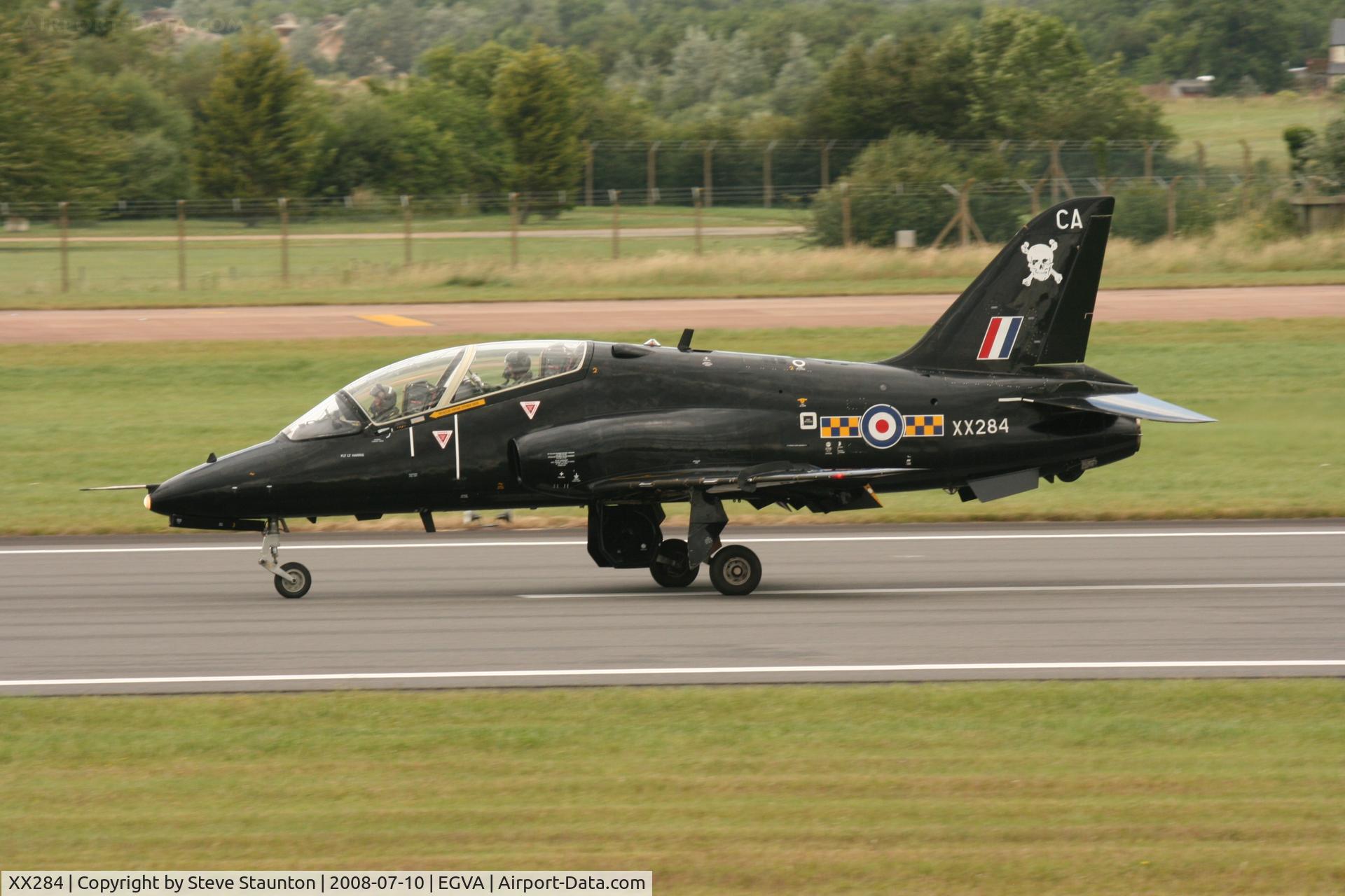 XX284, 1979 Hawker Siddeley Hawk T.1A C/N 110/312109, Taken at the Royal International Air Tattoo 2008 during arrivals and departures (show days cancelled due to bad weather)