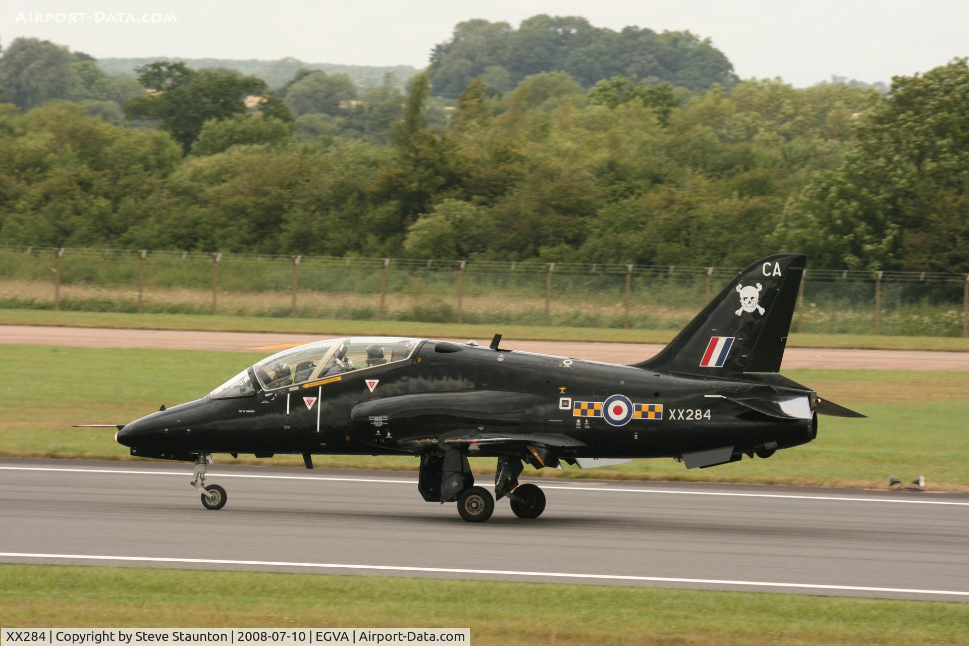 XX284, 1979 Hawker Siddeley Hawk T.1A C/N 110/312109, Taken at the Royal International Air Tattoo 2008 during arrivals and departures (show days cancelled due to bad weather)