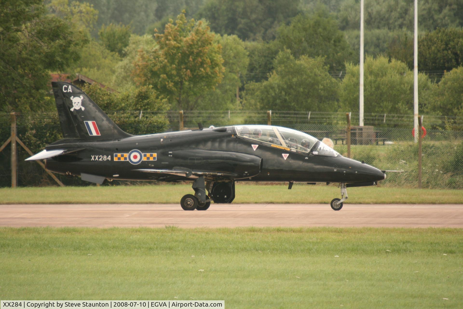XX284, 1979 Hawker Siddeley Hawk T.1A C/N 110/312109, Taken at the Royal International Air Tattoo 2008 during arrivals and departures (show days cancelled due to bad weather)