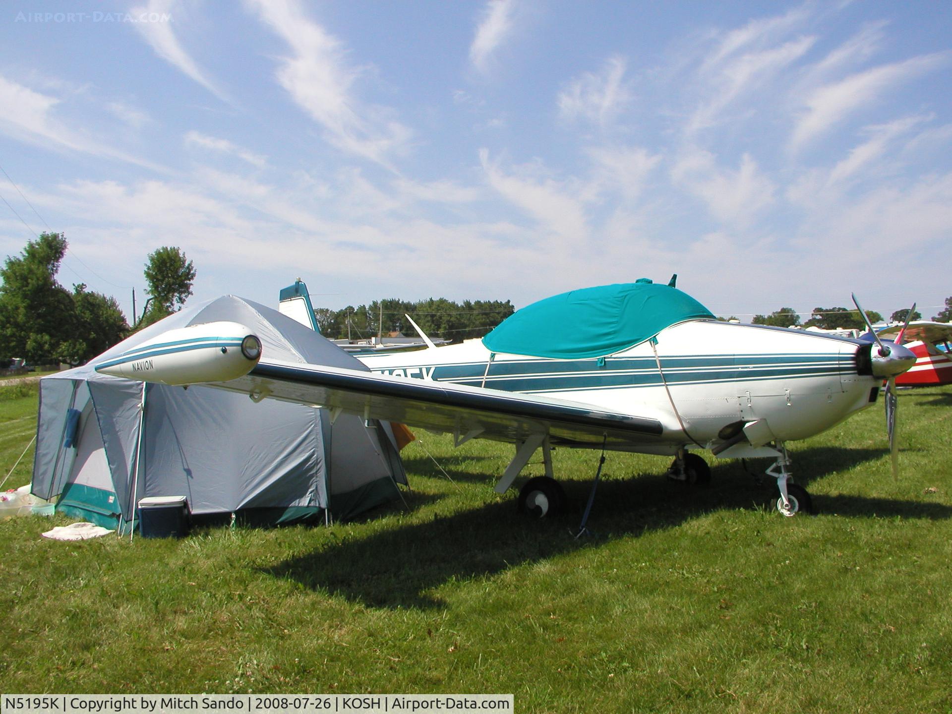 N5195K, 1950 Ryan Navion B C/N NAV-4-2095B, EAA AirVenture 2008.