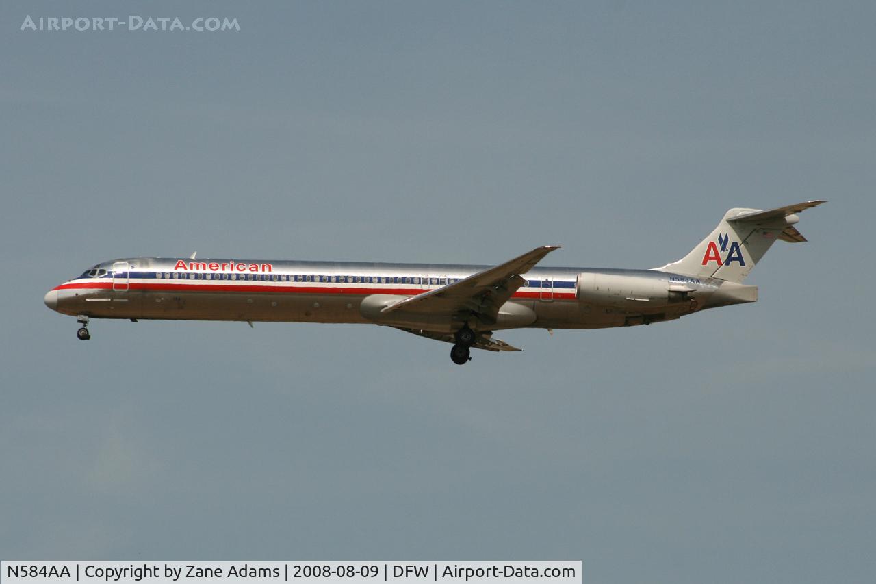 N584AA, 1991 McDonnell Douglas MD-82 (DC-9-82) C/N 53247, American Airlines landing 18R at DFW