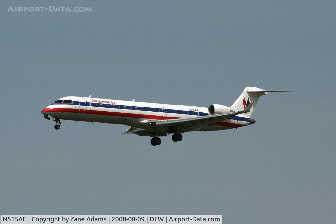 N515AE, 2003 Bombardier CRJ-701ER (CL-600-2C10) Regional Jet C/N 10121, American Eagle landing runway 18R at DFW