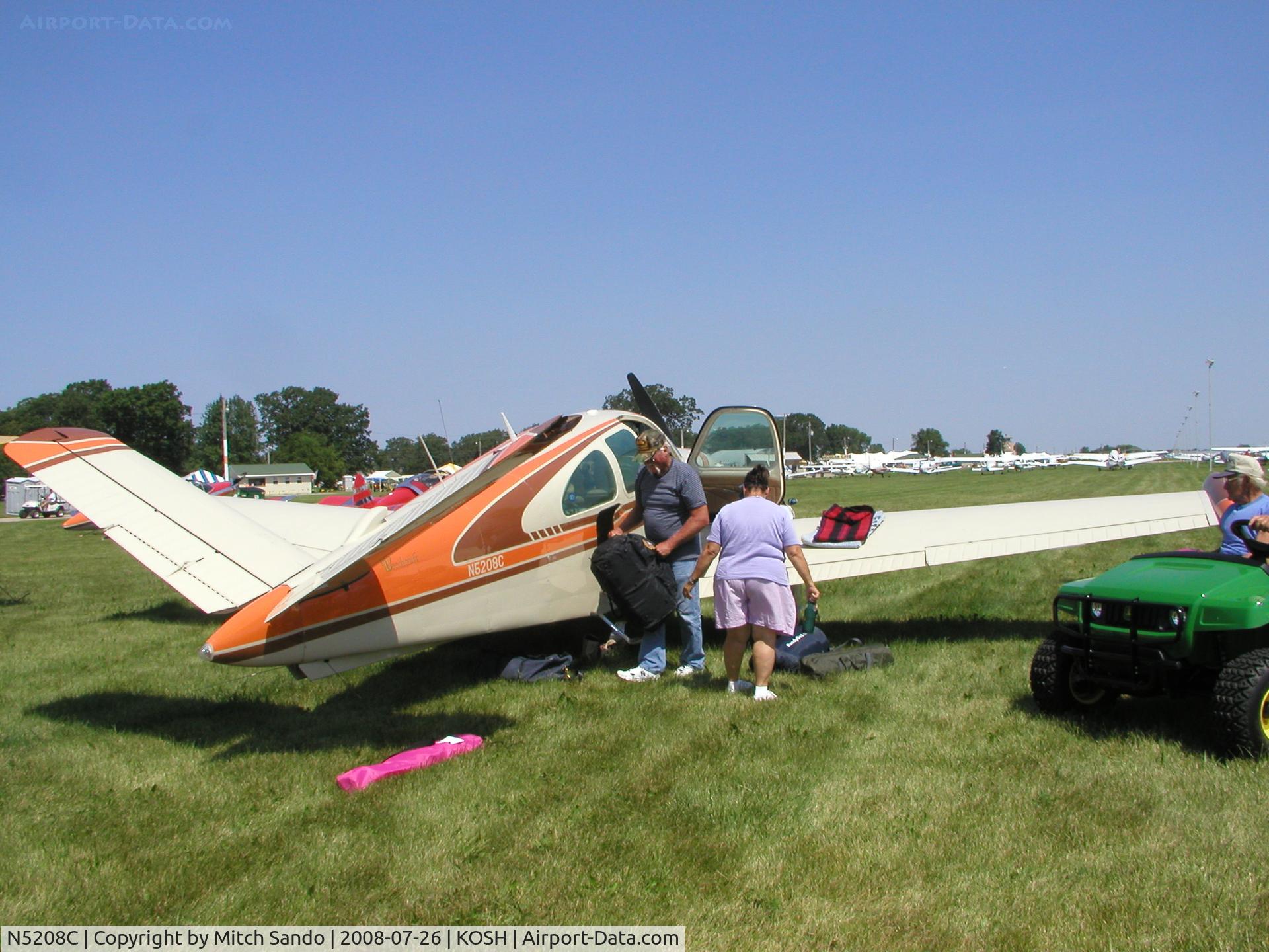 N5208C, 1950 Beech B35 Bonanza C/N D-2553, EAA AirVenture 2008.
