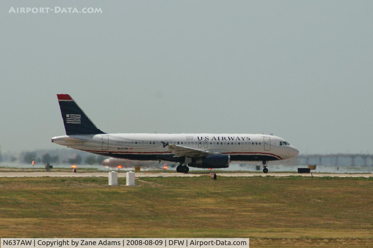 N637AW, 1990 Airbus A320-231 C/N 099, US Airways at DFW - it's hot out there!