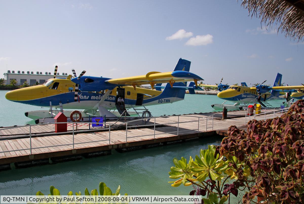 8Q-TMN, De Havilland Canada DHC-6-300 Twin Otter C/N 700, Taken from the outside lounge of Trans Maldivian Airways, whilst waiting for my flight to Reethi Beach Resort in the north.