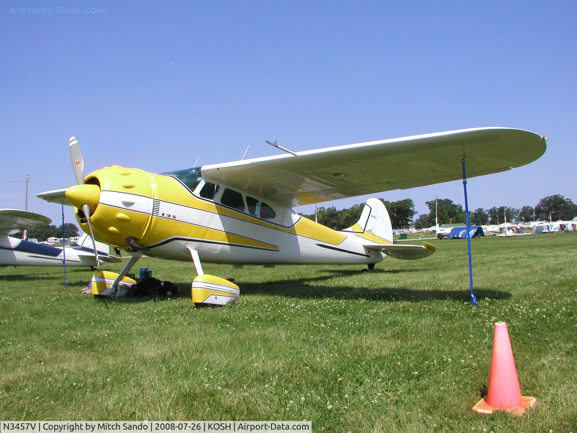 N3457V, 1948 Cessna 195 C/N 7154, EAA AirVenture 2008.