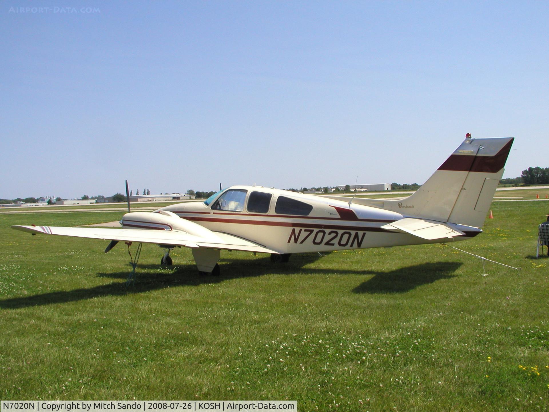N7020N, 1967 Beech D55 Baron C/N TE-468, EAA AirVenture 2008.