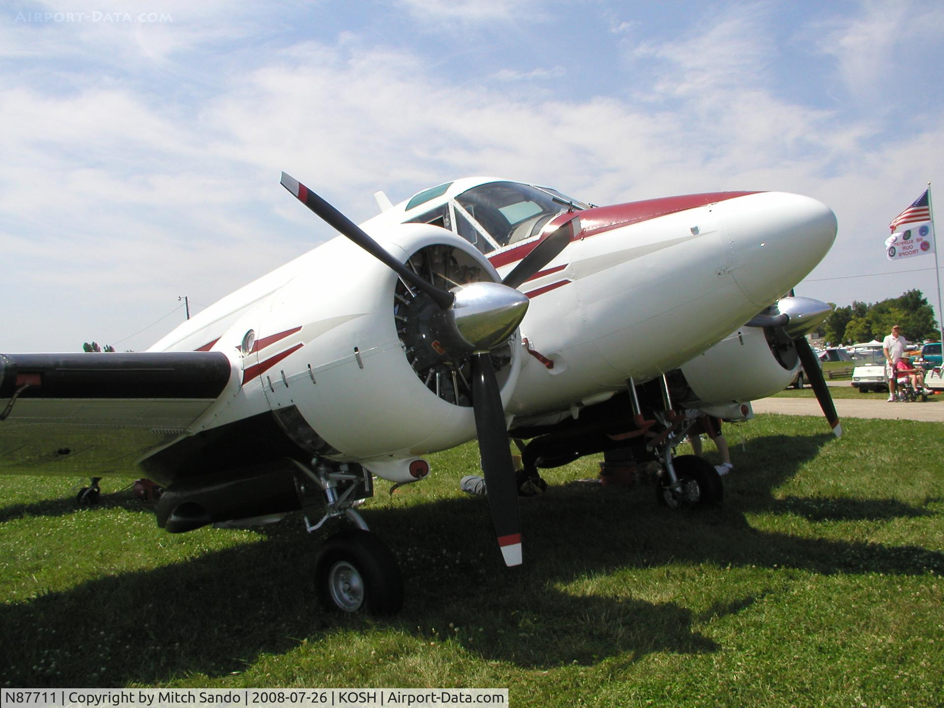 N87711, 1963 Beech H-18 C/N BA-650, EAA AirVenture 2008.