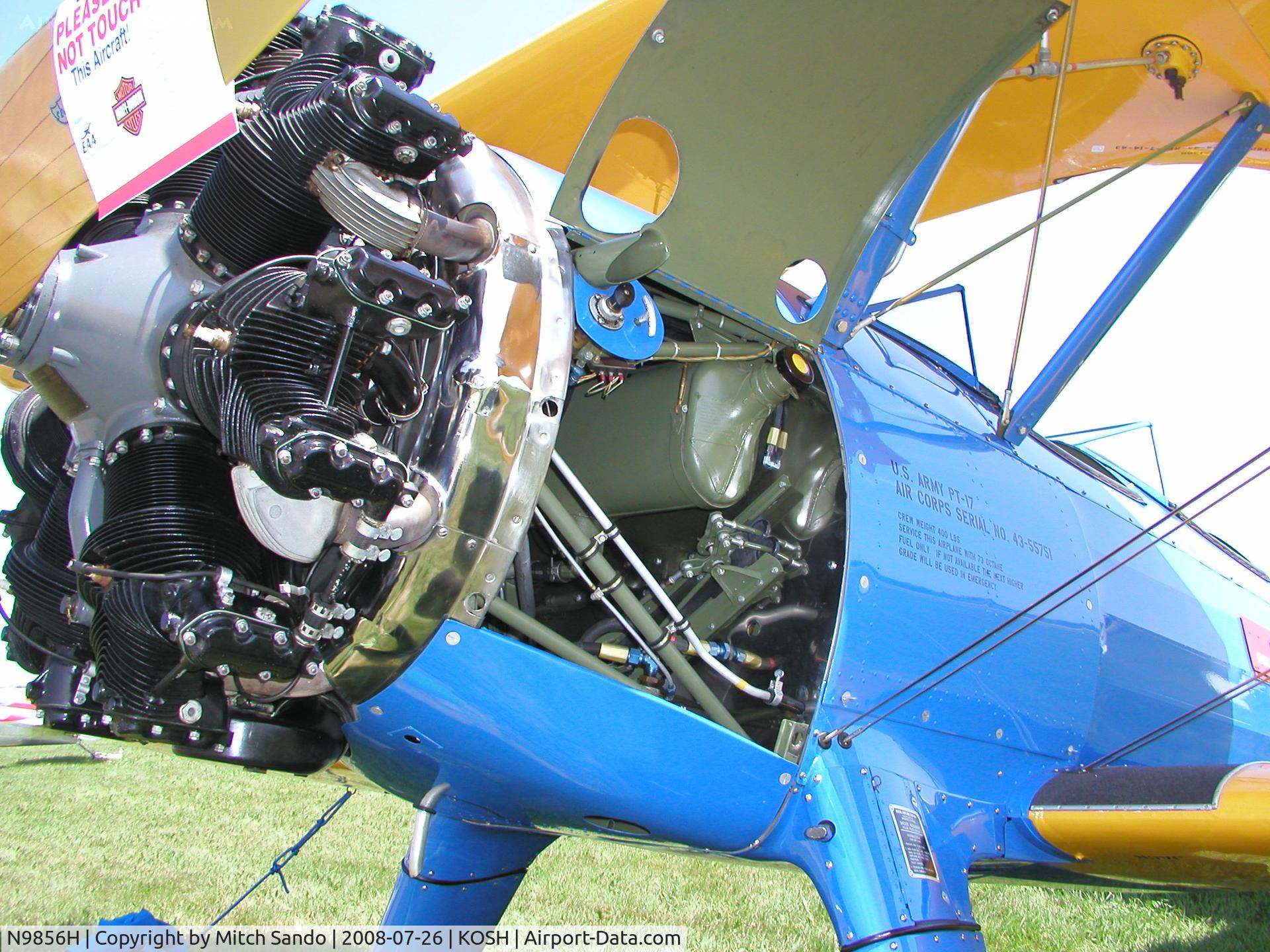 N9856H, 1943 Boeing A75N1(PT17) C/N 75-4988, EAA AirVenture 2008.