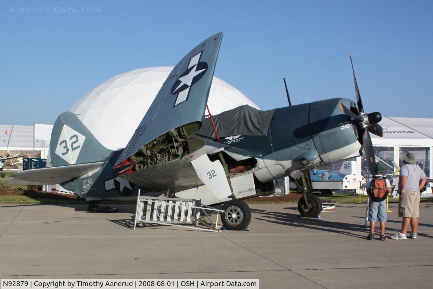 N92879, 1944 Curtiss SB2C-5 Helldiver C/N 83725, EAA AirVenture 2008, note the CAF logo partially showing under the canopy cover