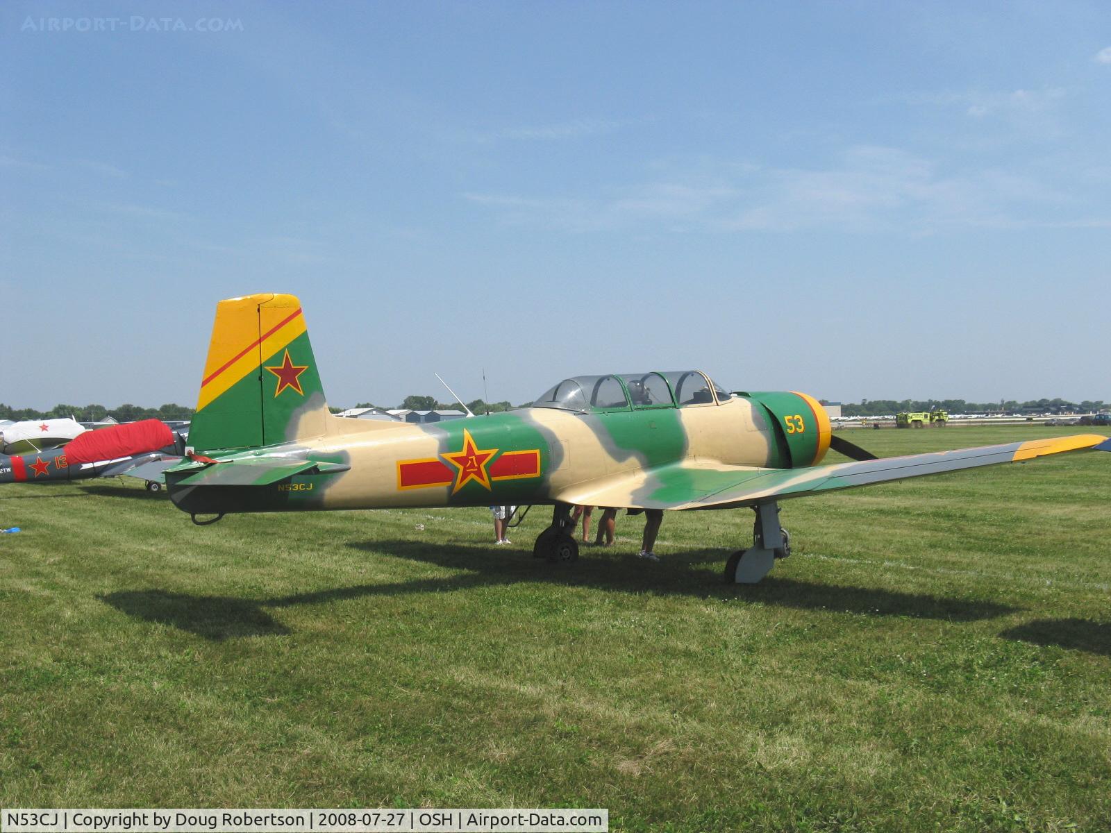 N53CJ, 1972 Nanchang CJ-6A C/N 2432062, 1972 Nanchang China CJ-6A, Housai 6jIA 285 Hp 9 cylinder radial, 'Miss Stress'