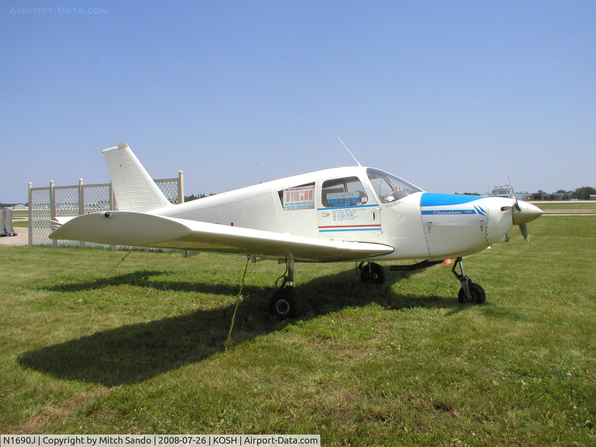 N1690J, 1968 Piper PA-28-140 C/N 28-24093, EAA AirVenture 2008.