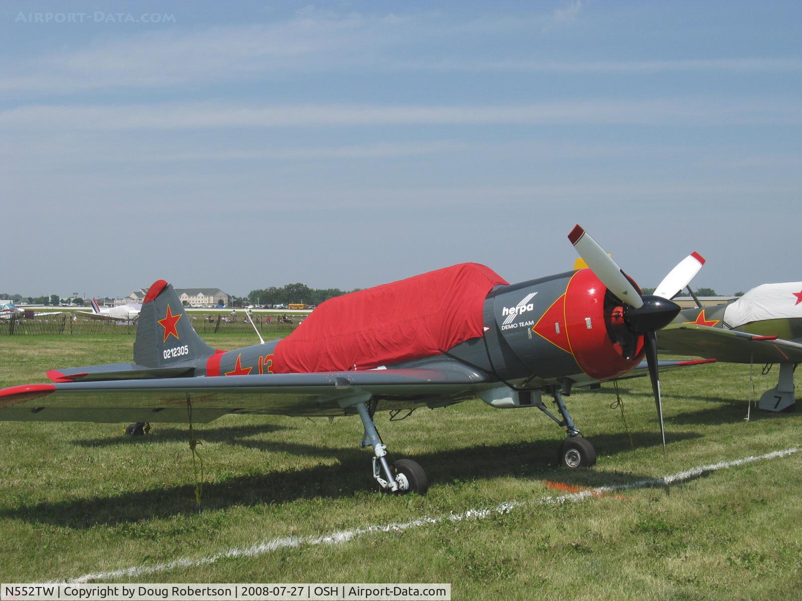 N552TW, 2002 Yakovlev (Aerostar) Yak-52TW C/N 0212305, 2002 S C Aerostar S A YAK-52TW, one M14P-XDK 9 cylinder radial 400 Hp