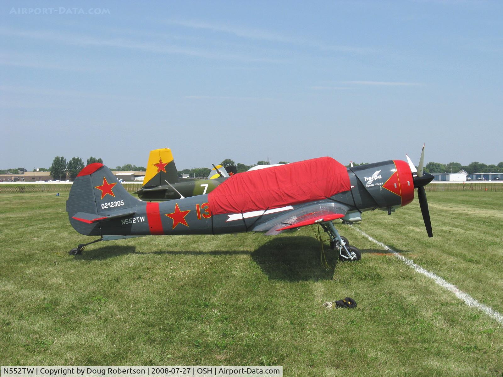N552TW, 2002 Yakovlev (Aerostar) Yak-52TW C/N 0212305, 2002 S C Aerostar S A YAK-52TW, one M14P-XDK nine cylinder radial 400 Hp
