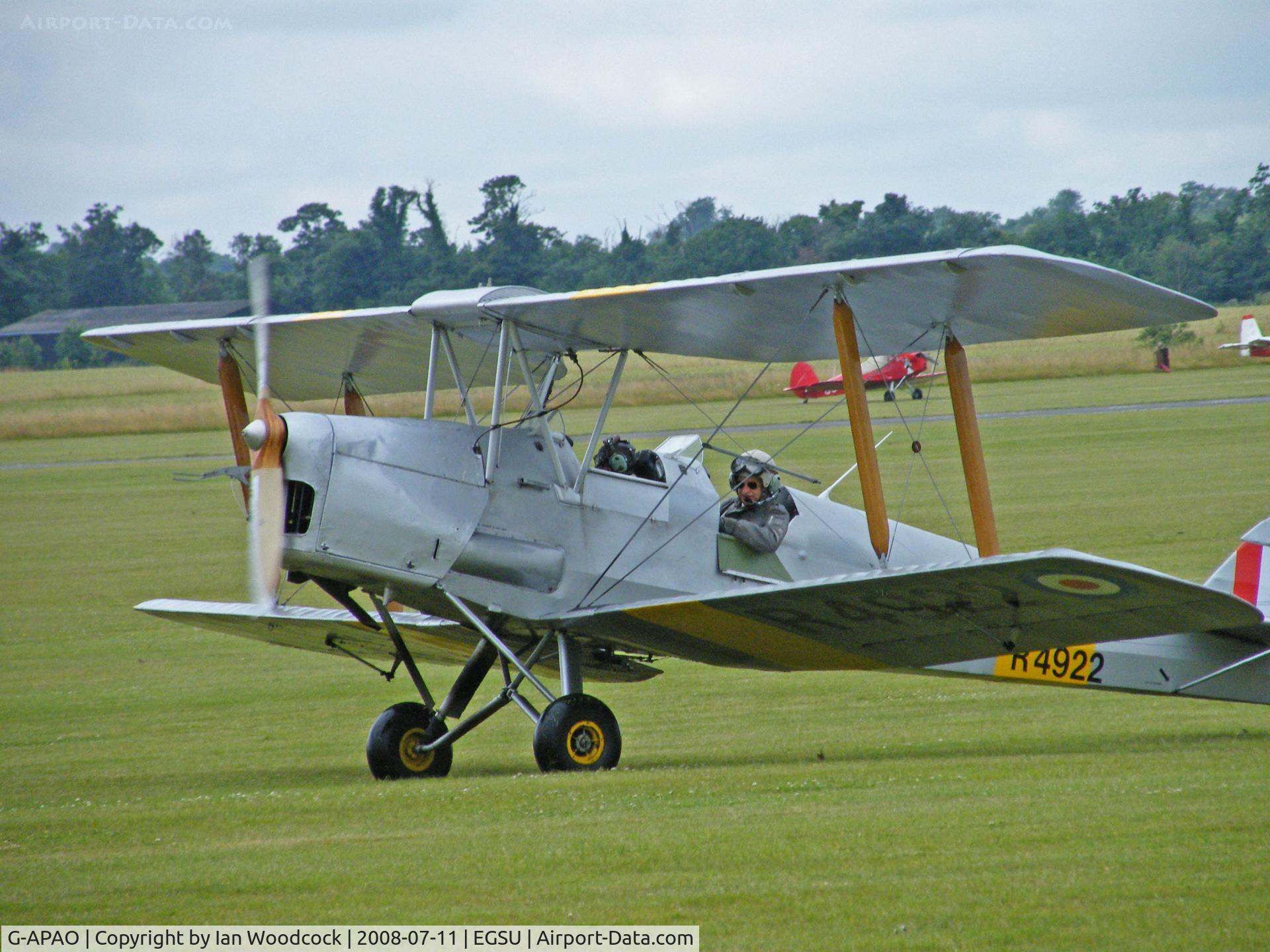 G-APAO, 1940 De Havilland DH-82A Tiger Moth II C/N 82845, de Havilland DH-82A/Duxford (marked as R4922)