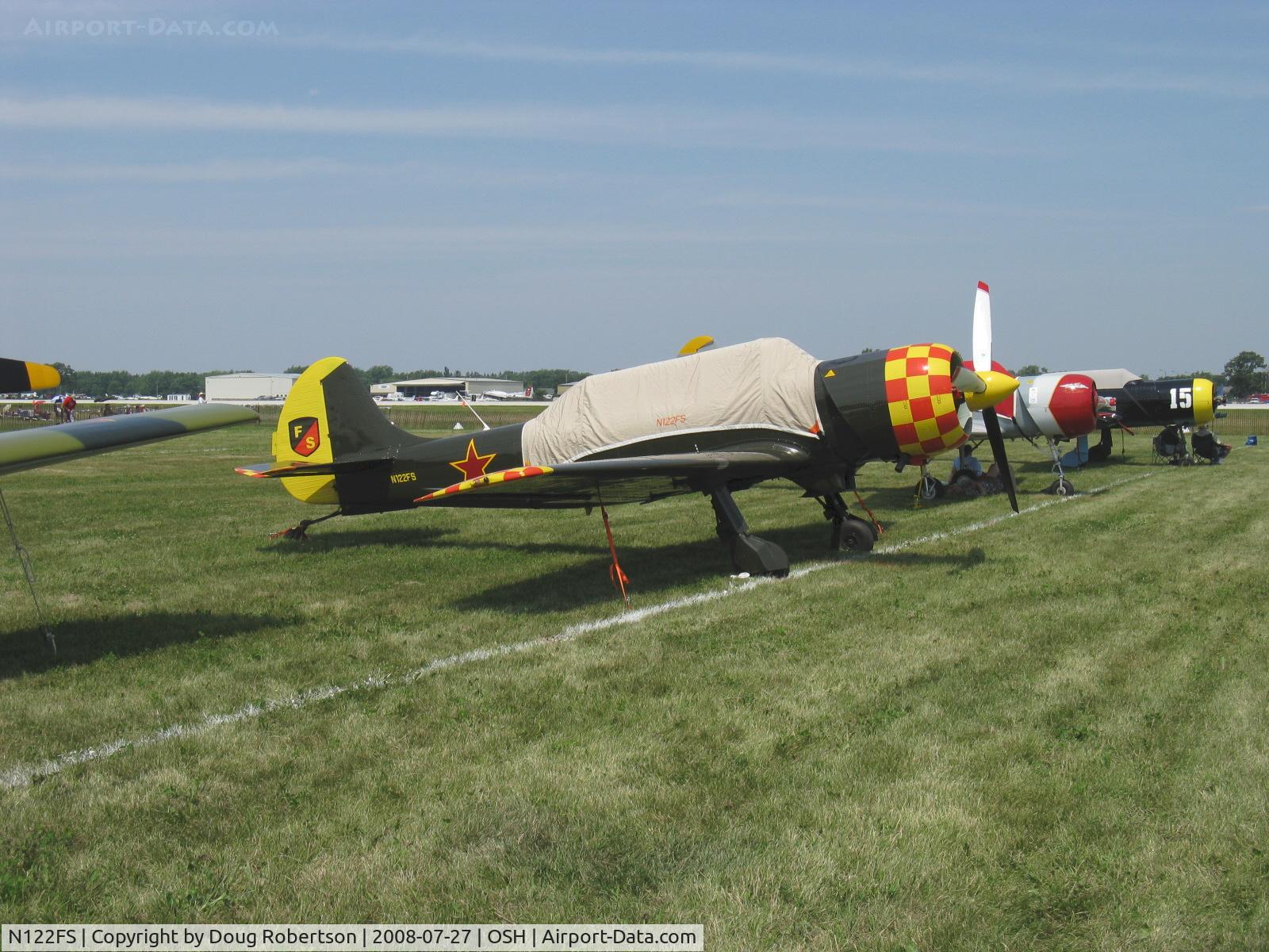 N122FS, 2003 Yakovlev (Aerostar) Yak-52TW C/N 0312408, 2003 S C Aerostar S A YAK-52TW, one M14P-XDK 400 Hp nine cylinder radial