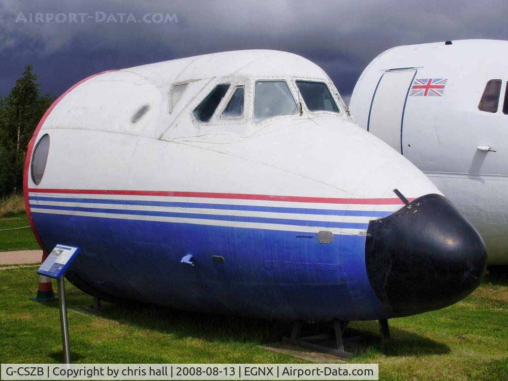 G-CSZB, 1957 Vickers Viscount 804 C/N 248, nose section preserved at the East Midlands Aeropark