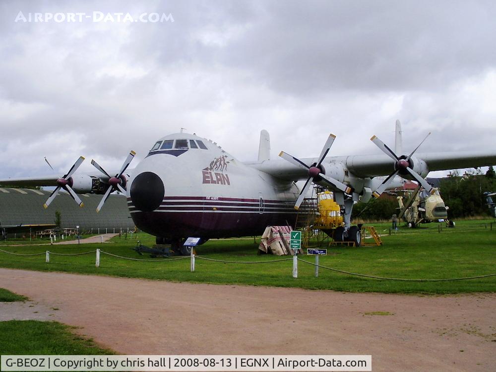 G-BEOZ, 1960 Armstrong Whitworth AW650 Argosy 101 C/N 6660, Preserved at the East Midlands Aeropark