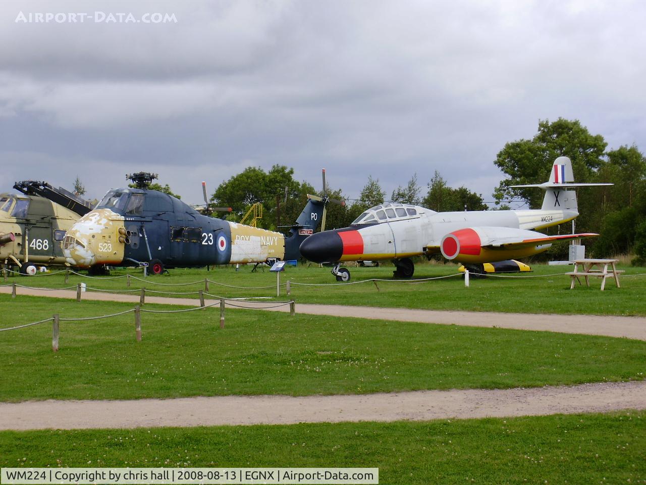 WM224, 1952 Gloster Meteor TT.20 C/N Not found WM224, Armstrong Whitworth Meteor TT.20 alongside XS876 Westland Wessex HAS1