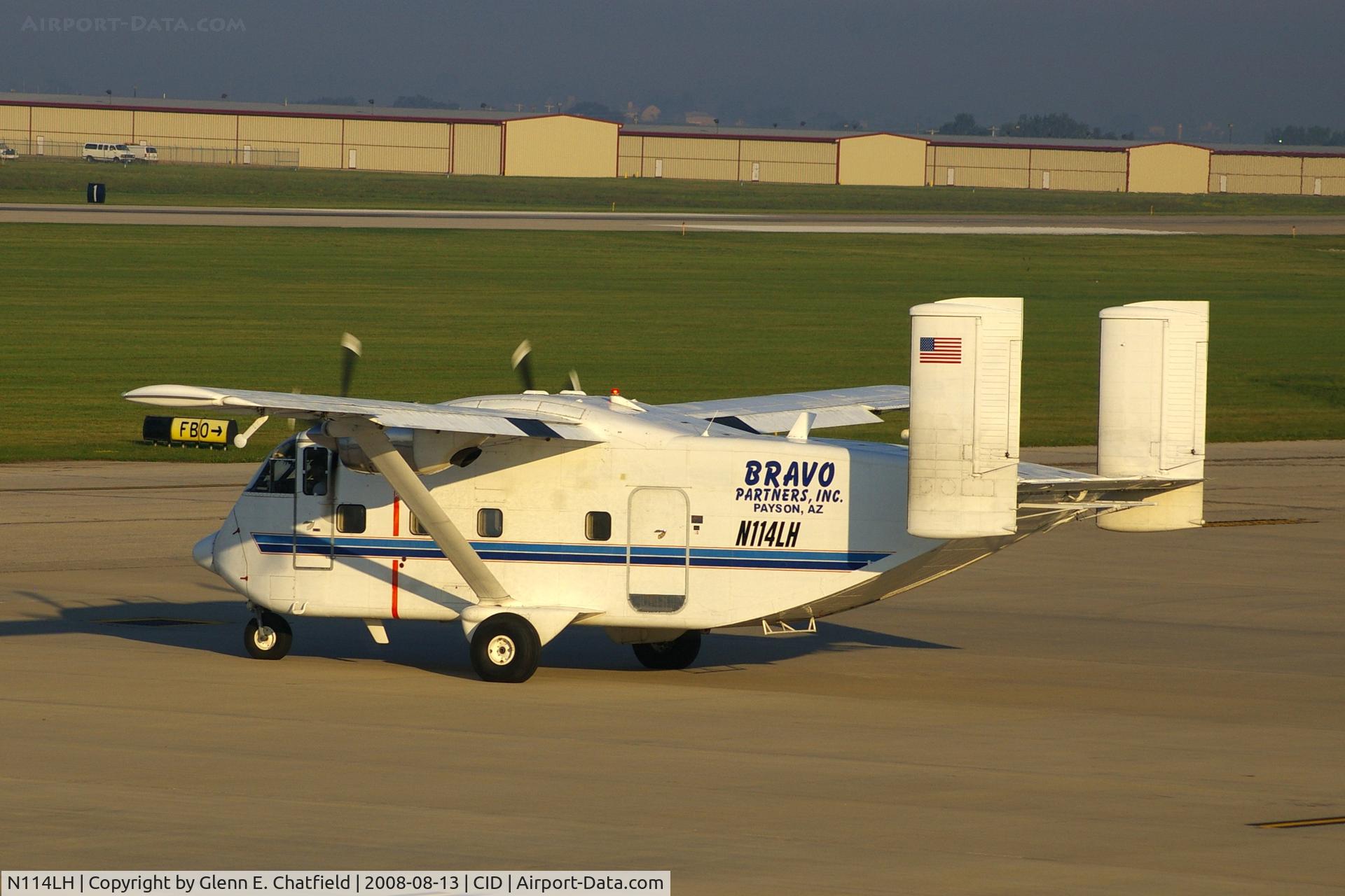 N114LH, 1974 Short SC-7 Skyvan 3 C/N SH.1926, On the Landmark Ramp.  Seen from my office window.