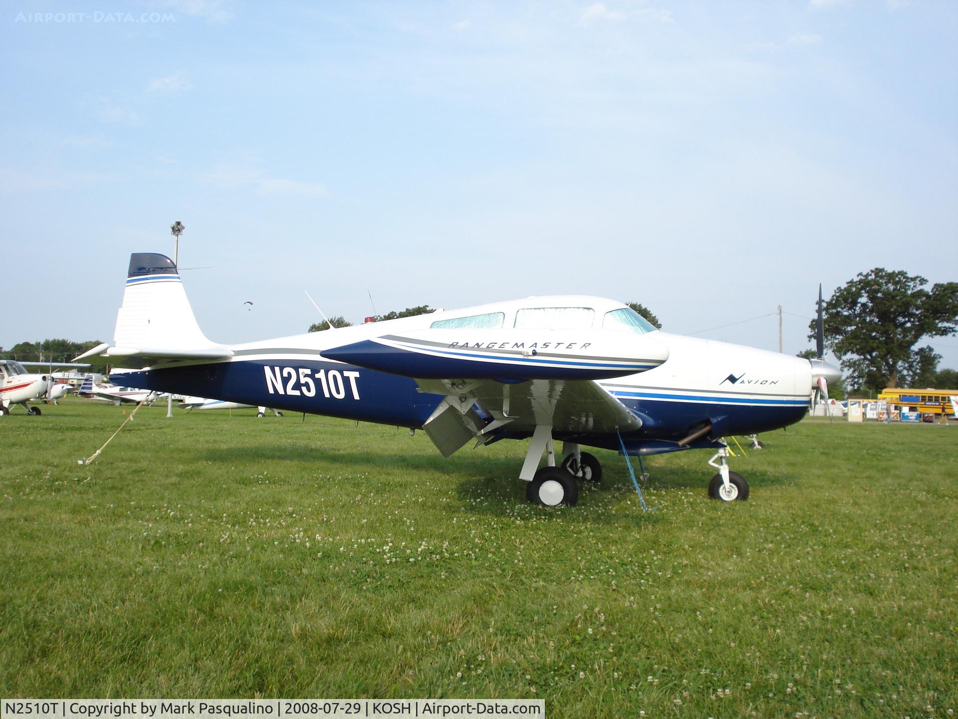 N2510T, 1968 Navion Rangemaster H C/N NAV-4-2510, Navion H