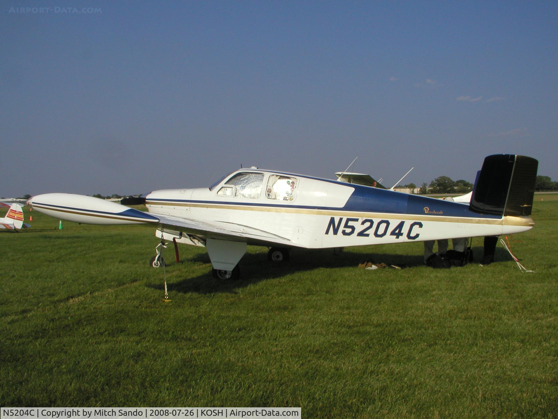 N5204C, 1950 Beech B35 Bonanza C/N D-2549, EAA AirVenture 2008.