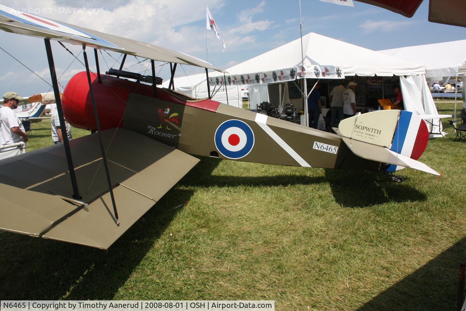 N6465, Sopwith Pup Replica C/N 6465, EAA AirVenture 2008, SOPWITH PUP, Rotac radial engine