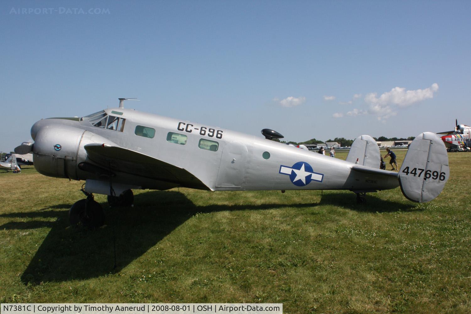 N7381C, 1944 Beech C18S C/N 8104, EAA AirVenture 2008