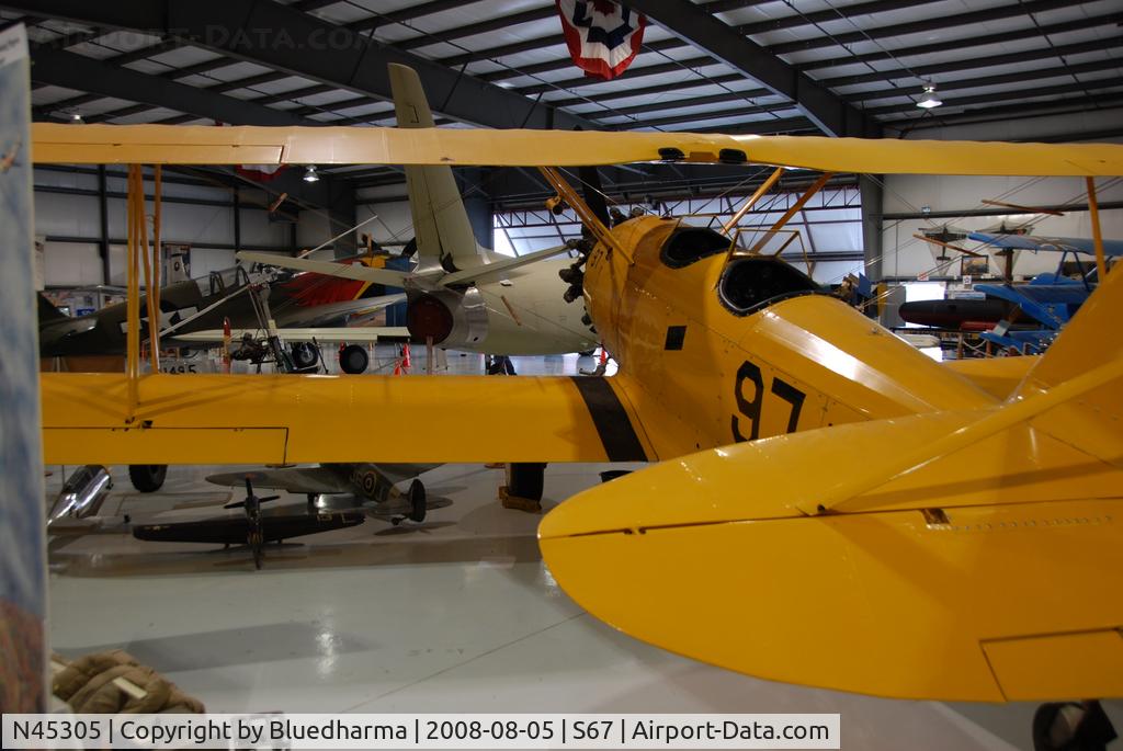 N45305, 1940 Naval Aircraft Factory N3N-3 C/N 1918, Parked on display at Warhawk Museum.
