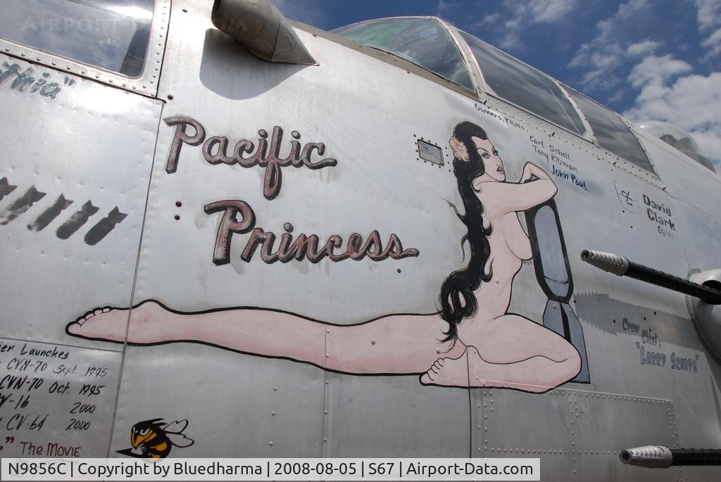 N9856C, 1943 North American TB-25N Mitchell C/N 108-35217, Pacific Princess parked on display at the Warhawk Museum in Nampa Idaho.