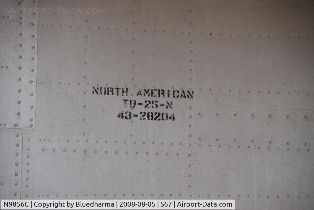 N9856C, 1943 North American TB-25N Mitchell C/N 108-35217, Pacific Princess parked on display at the Warhawk Museum in Nampa Idaho.